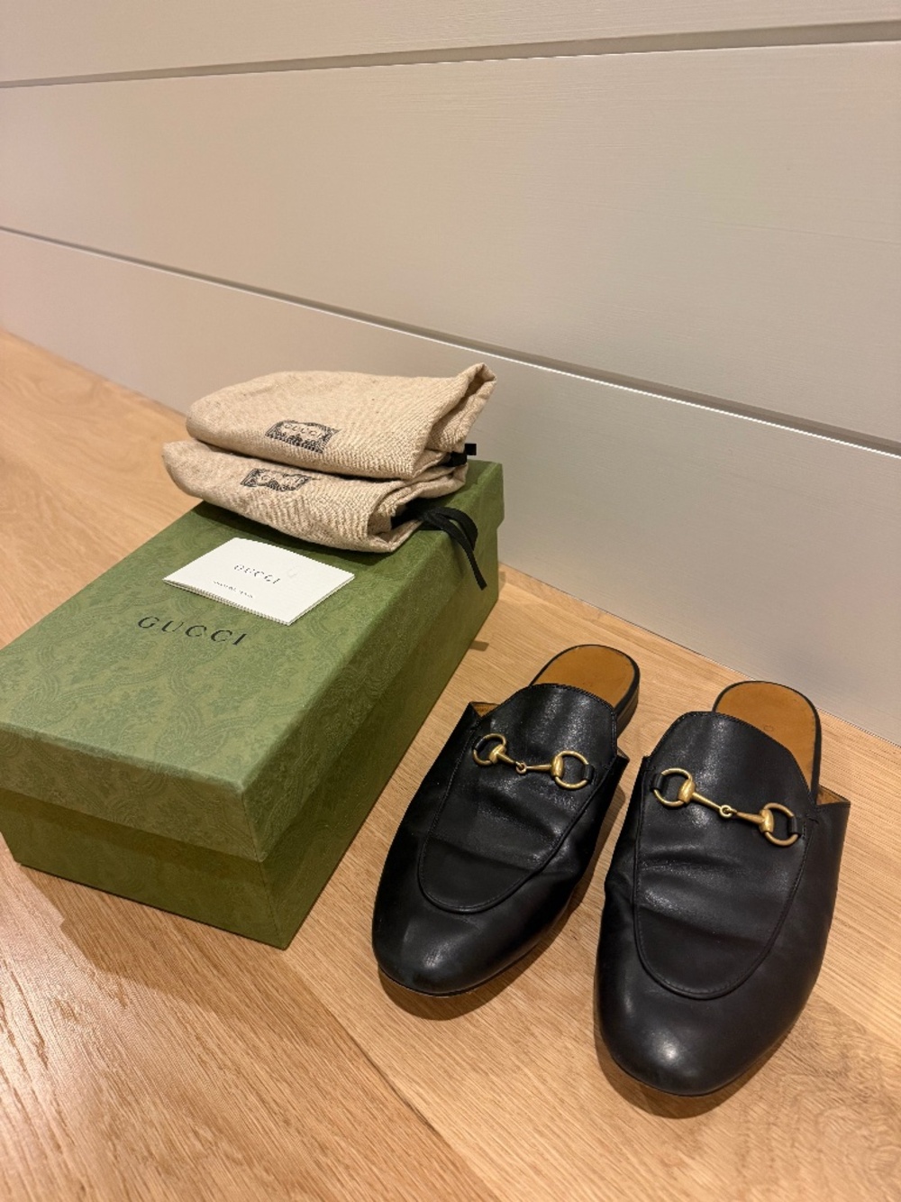 Gucci Princetown women’s loafers,  black, EU 38.5
